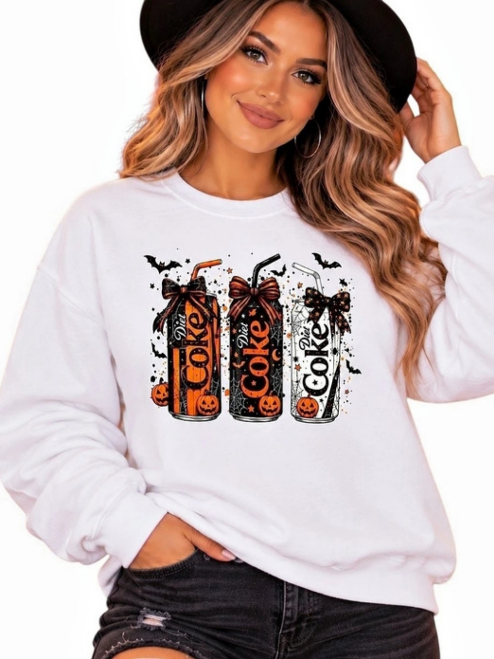 Coca-Cola Graphic Sweatshirt White & Orange